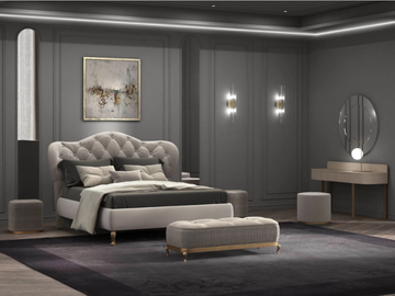 FLY - Double bed with tufted headboard by CASA +39 - view 3